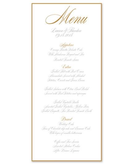 Elegant 88 Border Parotta Menu Card