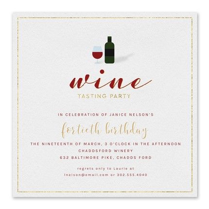 Wine Tasting Invitation | Fine Stationery