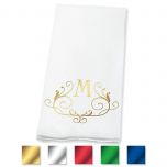 Personalized Scroll Initial Foil-Stamped Hand Towels