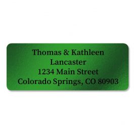 Green Foil Address Labels - 240 Count Sheets