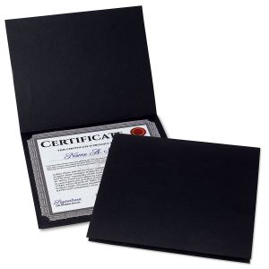 Plain Black Certificate Folder - Set of 50