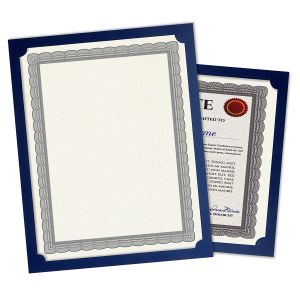 Plain Blue Certificate Holders - Set of 50