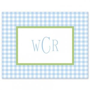 Blue Gingham Note Card
