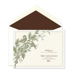 Holly Birds Greeting Card