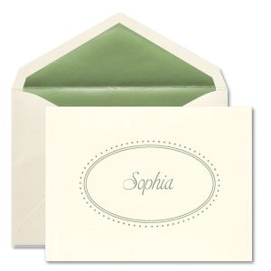 Ecru Oval Note Card