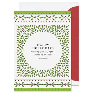 Festive Holly Greeting Card