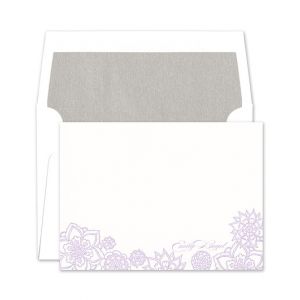 Purple Floral Flat Card