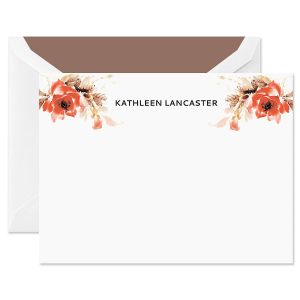Watercolor Flowers Flat Card