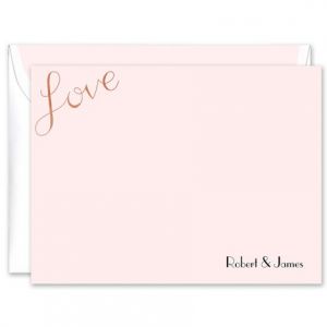 Rosy Love Foil Flat Card