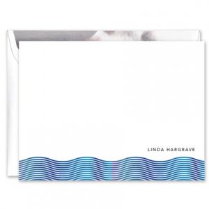 Blue Foil Wave Flat Card