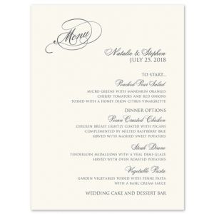 Wedding Reception Menu Cards And Place Cards Bed Bath Beyond