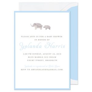 Blue Elephant Invitation