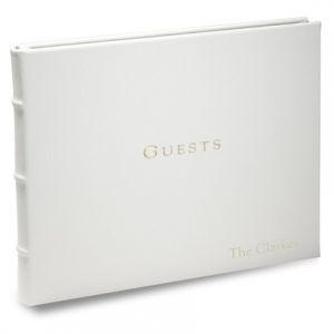 White Leather Guest Book