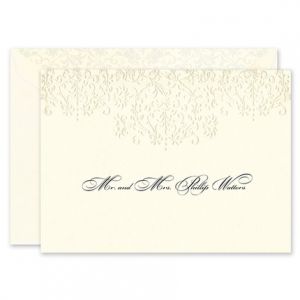 Personalized Folded Note Cards Bed Bath Beyond Fl Scroll Note Card