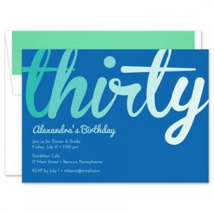 Ombre Thirty Invitation