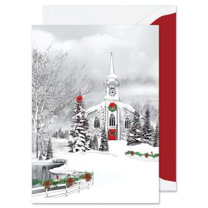 Snowy Chapel Greeting Card