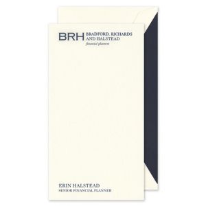 Personalized Folded Note Cards Fine Stationery Ecru Flat Note Card
