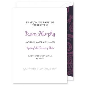 Purple Paisley Invitation