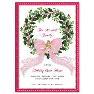 Holly Wreath Invitation