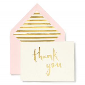 Paint Brush (Blush with Gold) Thank You Notecard Set