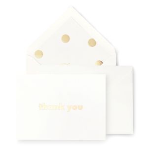 Gold Dot with Script Thank You Note Card Set
