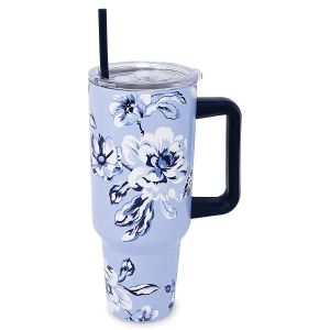 Floral Toile Stainless Steel Mug with Handle
