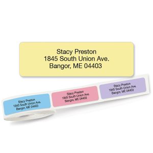 Pastel Rainbow Standard Rolled Return Address Labels