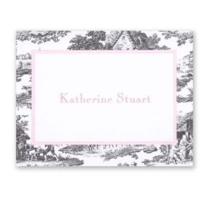 Black & Pink Toile Calling Card