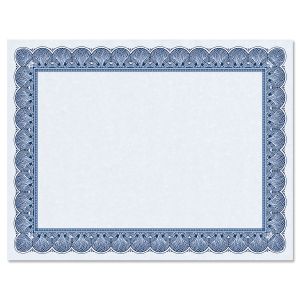 Elite Blue Certificate Paper on Blue Parchment