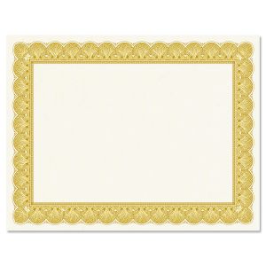 Gold Certificate on White Parchment