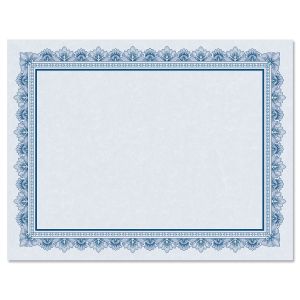 Intricate Blue Certificate on Blue Parchment - Set of 50