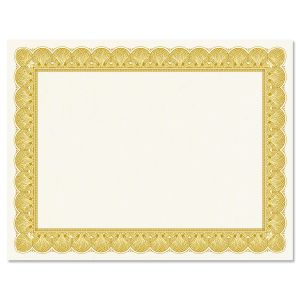Gold Certificate Paper on White Parchment