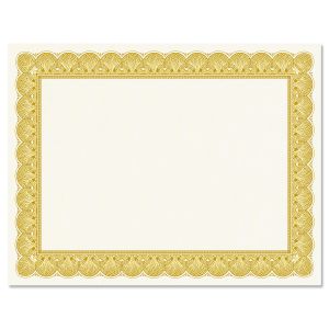 Gold Certificate on White Parchment - Set of 10