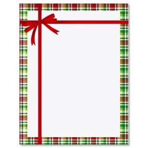 Tied Tartan Bow Letter Papers