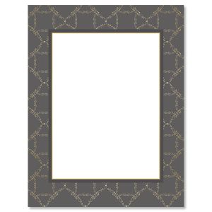 Charcoal Damask Frame Letter Papers