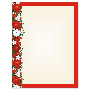 Poinsettia Filigree Letter Papers