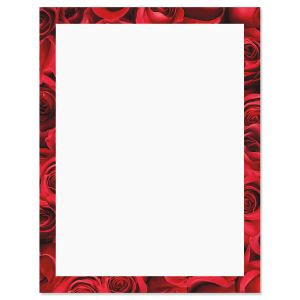 Bed of Roses Frame on White Letter Papers
