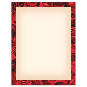Bed of Roses Frame on Cream Letter Papers