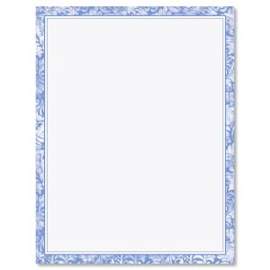 Blue Alluring Border Letter Papers