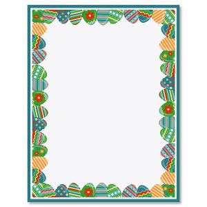 Blue Frame Easter Eggs Letter Papers