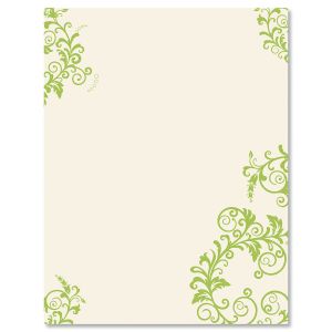 Spring Green Flourish Letter Papers