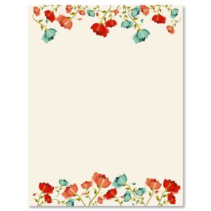 Poppies Letter Papers