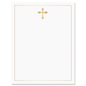 Golden Embellished Cross Letter Papers