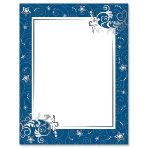 Navy Stars & Spirals Letter Papers