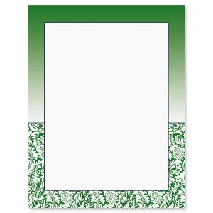 Emerald Damask Letter Papers