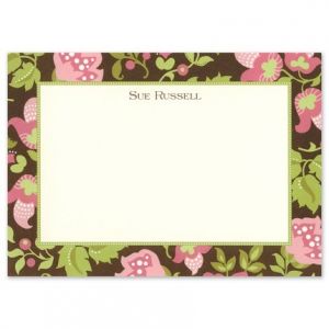 Brown Floral Stationery