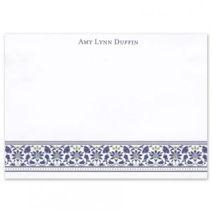 Navy Floral Stationery