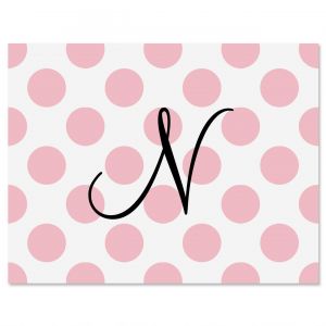 Pink Dots Initial Note Cards