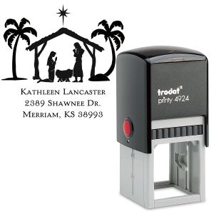 Nativity Square Custom Address Stamp