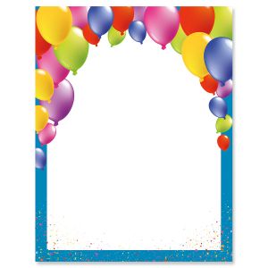 Birthday Balloons Letter Papers